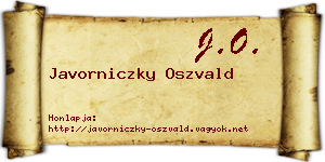 Javorniczky Oszvald névjegykártya
